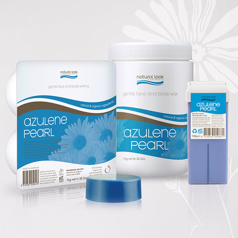 Natural Look Strip Wax Tub Gentle Face & Body Azulene Pearl 1Kg