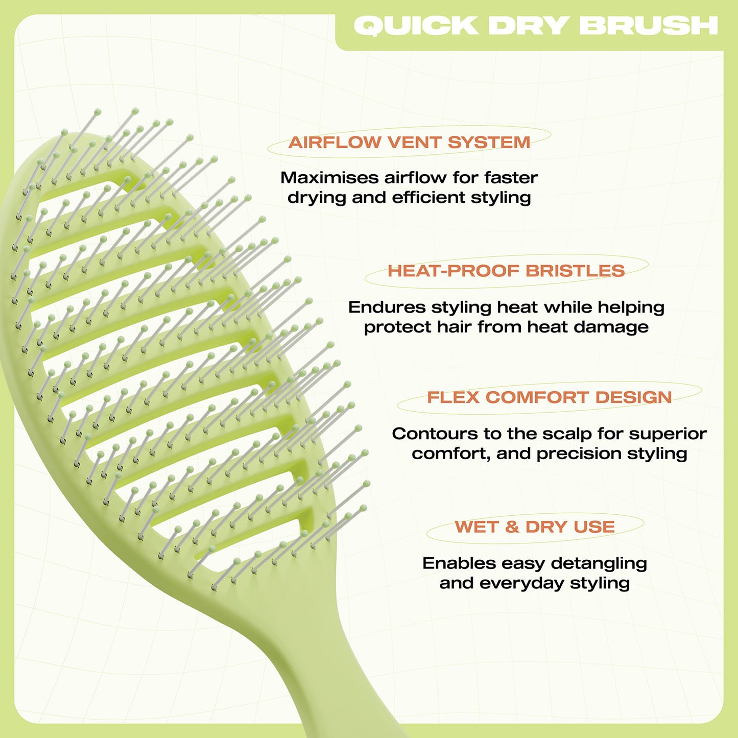 E18HTEEN Quick Dry Brush Light Mode Green