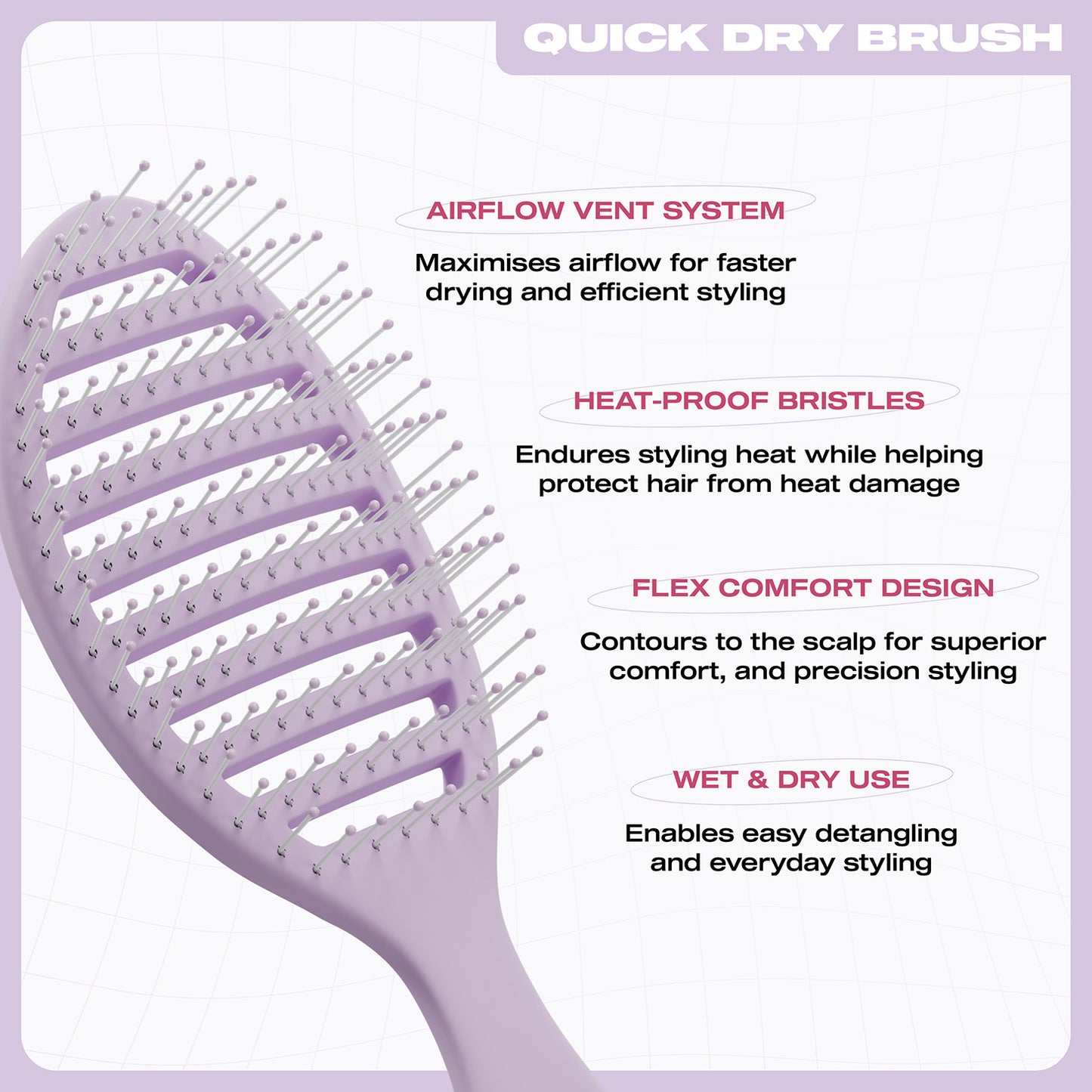 E18HTEEN Quick Dry Brush Light Mode Violet