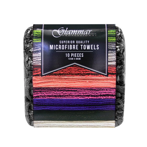Glammar Microfibre Towels Black 10Pk