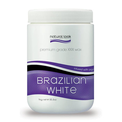 Natural Look Strip Wax Tub Premium Grade Grade Brazilian White 1Kg