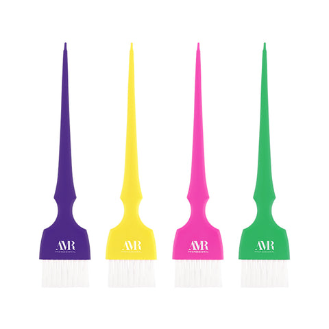 AMR Professional Tint Brush 4Pk Comfort Grip Rainbow