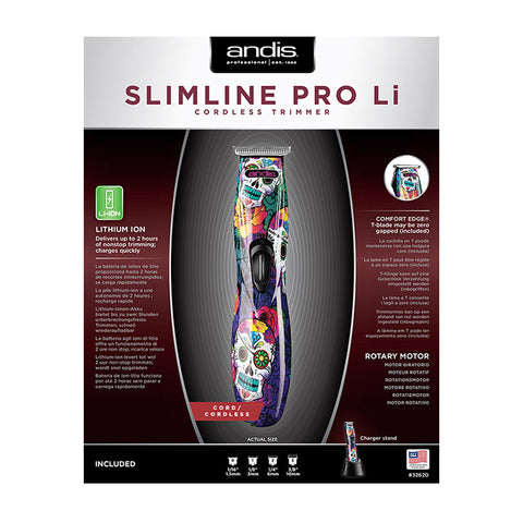 ANDIS Slimline Pro Li Cord/Cordless Trimmer Sugar Skull