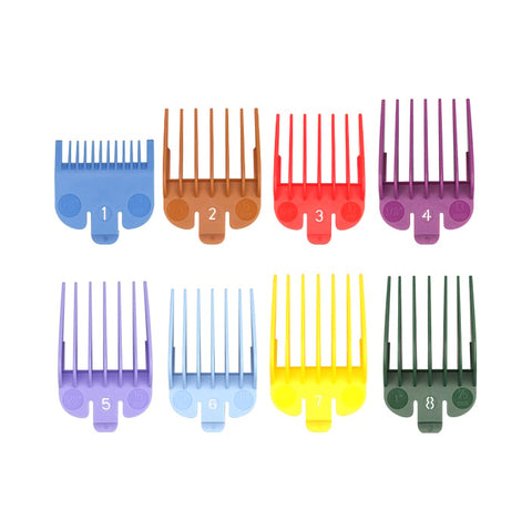 Hair Clipper Guard Attachment Guide Comb Set Coloured 8Pk
