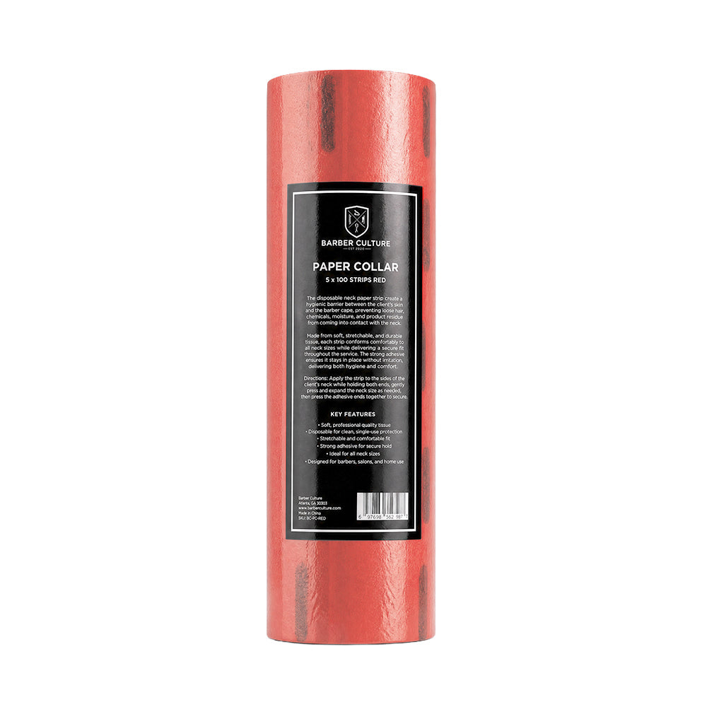 Barber Culture Paper Collar Red 5Pk