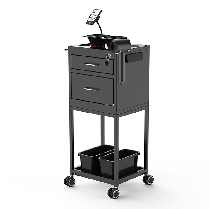 Beauty Supply Co. Lockable Metal Trolley Black