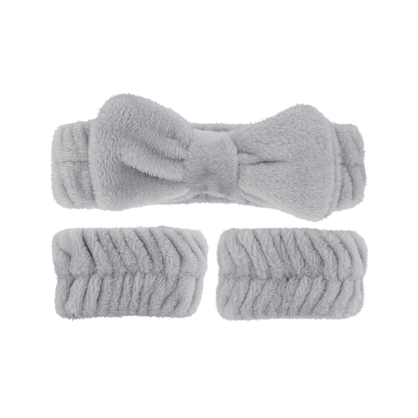 Hey Stacey Headband & Wristbands Set - Light Grey