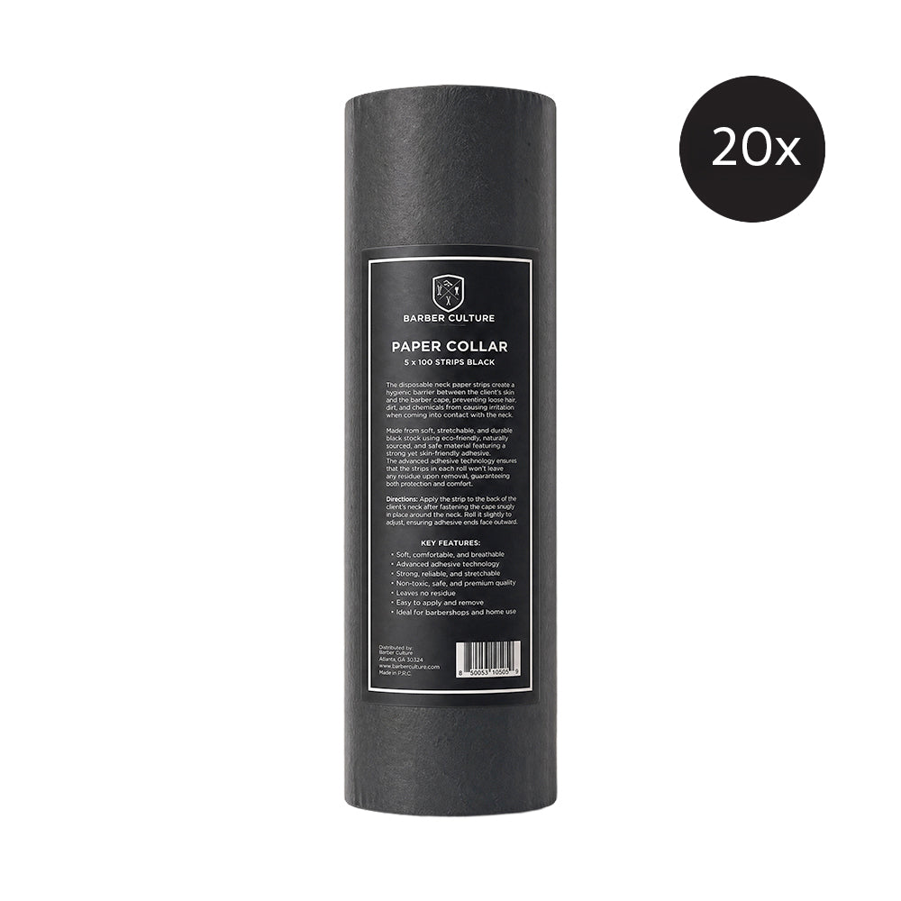Barber Culture Paper Collar Black 5Pk x 20