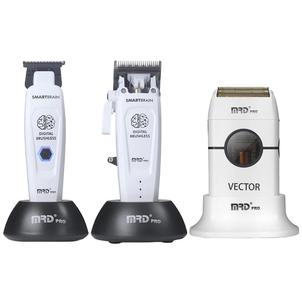 MRD Smart Brain Clipper Trimmer & Foil Shaver Trio - White