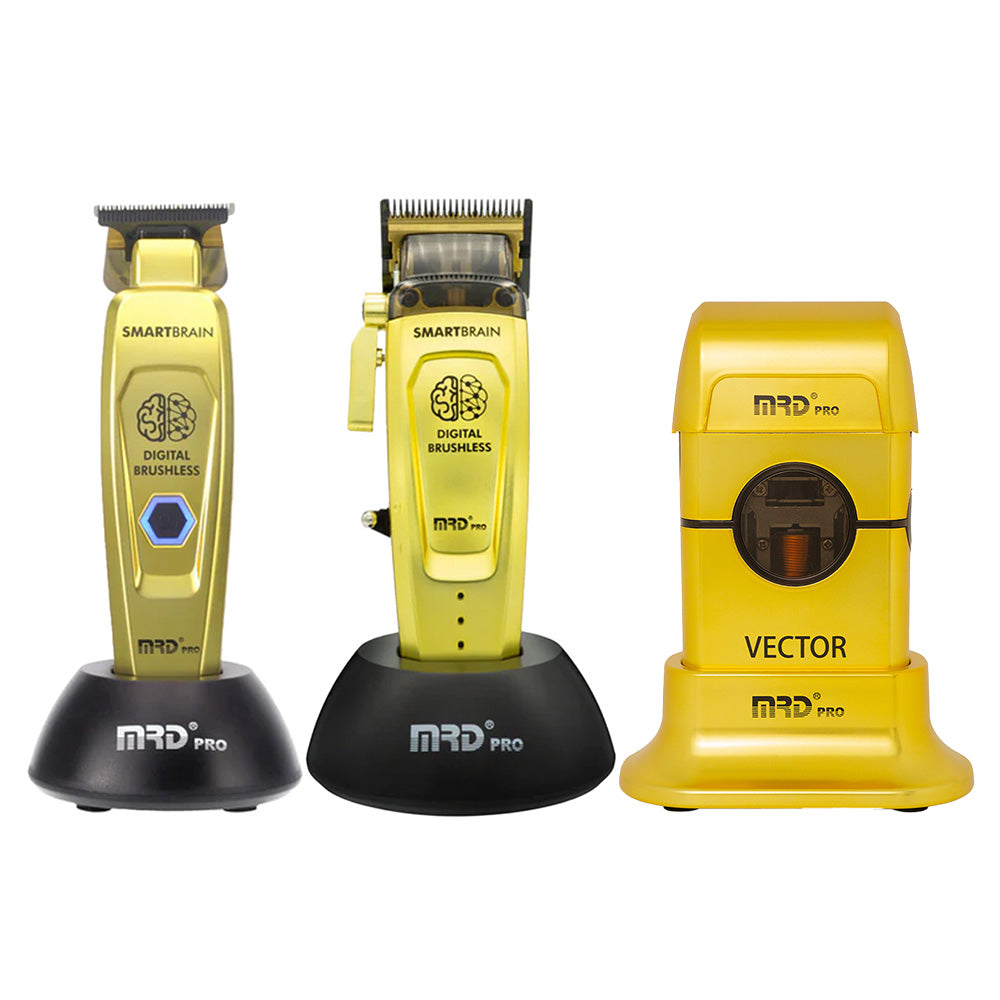 MRD Smart Brain Clipper Trimmer & Foil Shaver Trio - Gold