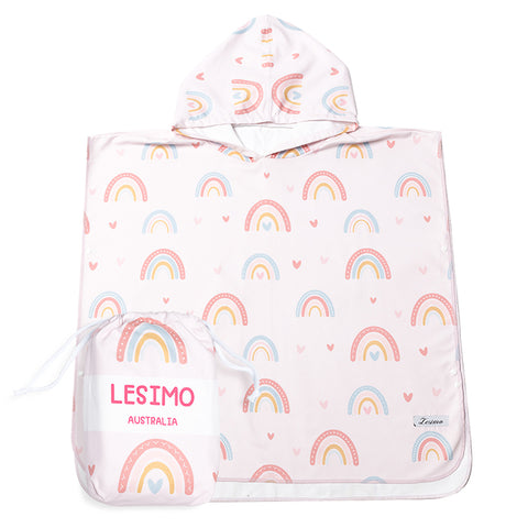 Lesimo Quick Dry Kids Hooded Towel Rainbow Small (3-7yrs)