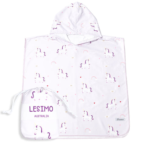 Lesimo Quick Dry Kids Hooded Towel Unicorn Small (3-7yrs)