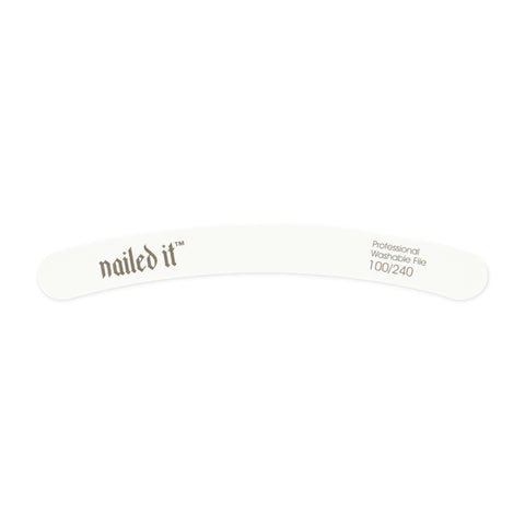 Nailed It Nail File Boomerang White #100/240 Blue Core 1Pc
