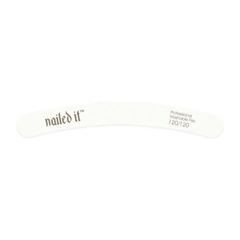 Nailed It Nail File Boomerang White #120/120 Red Core 1Pc