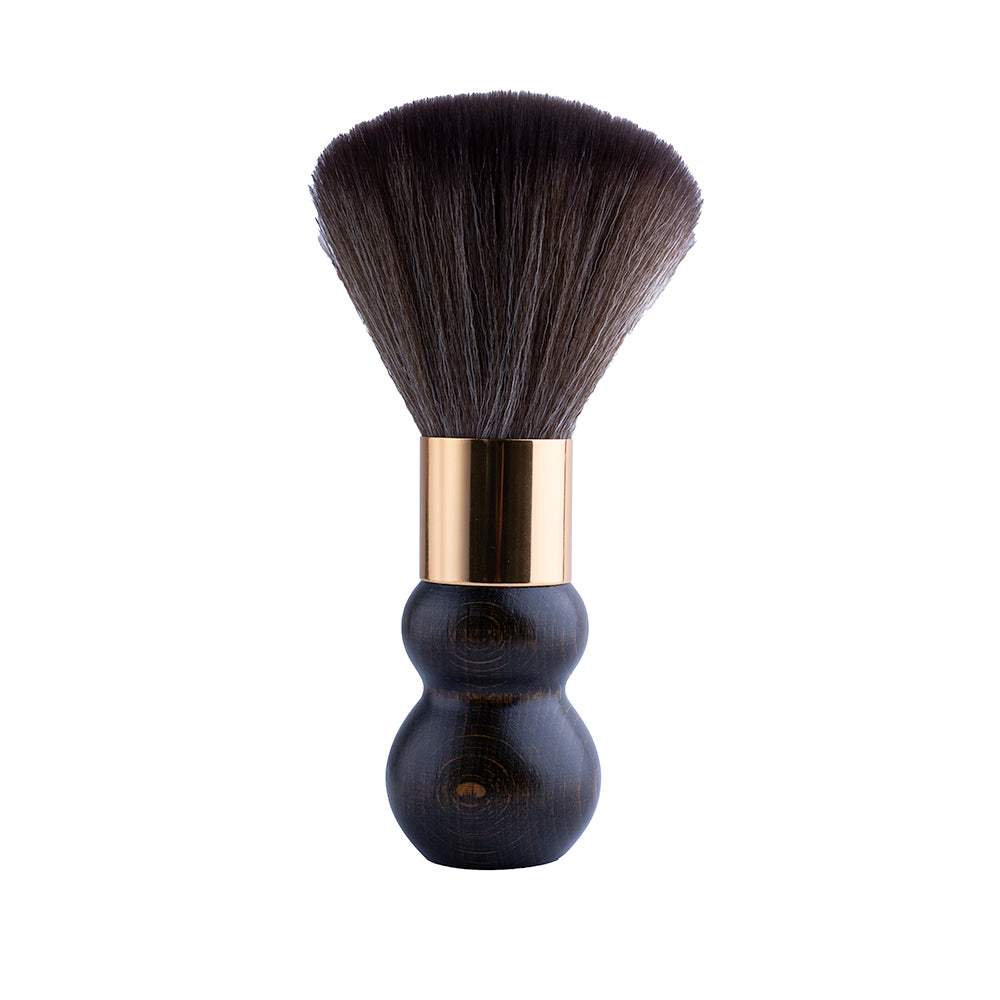 Barber Neck Brush Wood & Gold