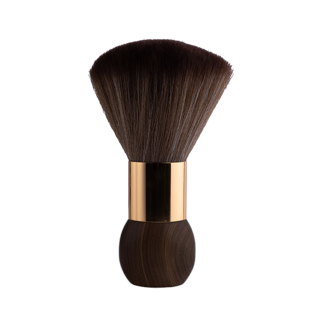 Barber Neck Brush Wood & Gold