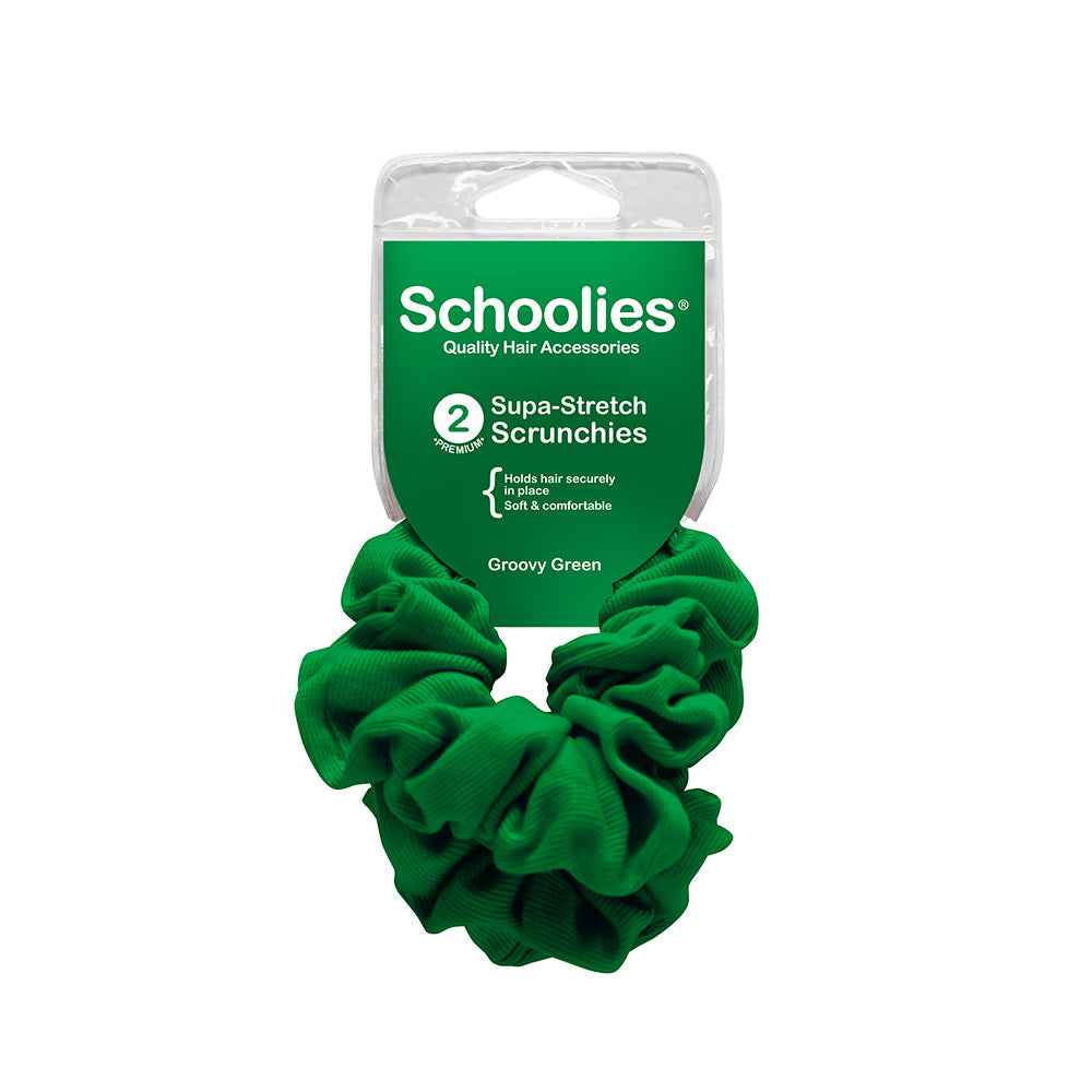 Schoolies #SC215 Scrunchie Groovy Green 2pc