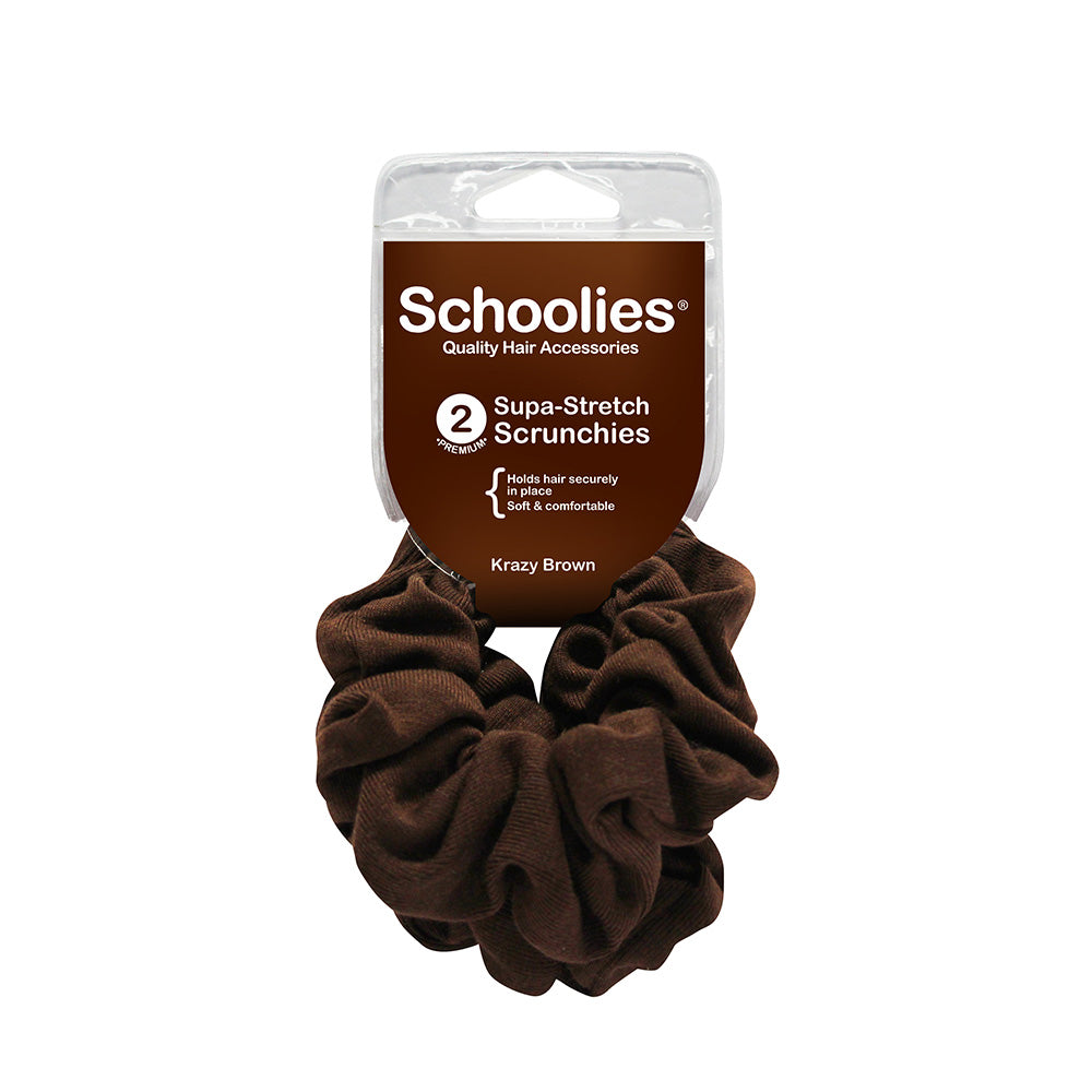 Schoolies #SC217 Scrunchie Krazy Brown 2pc