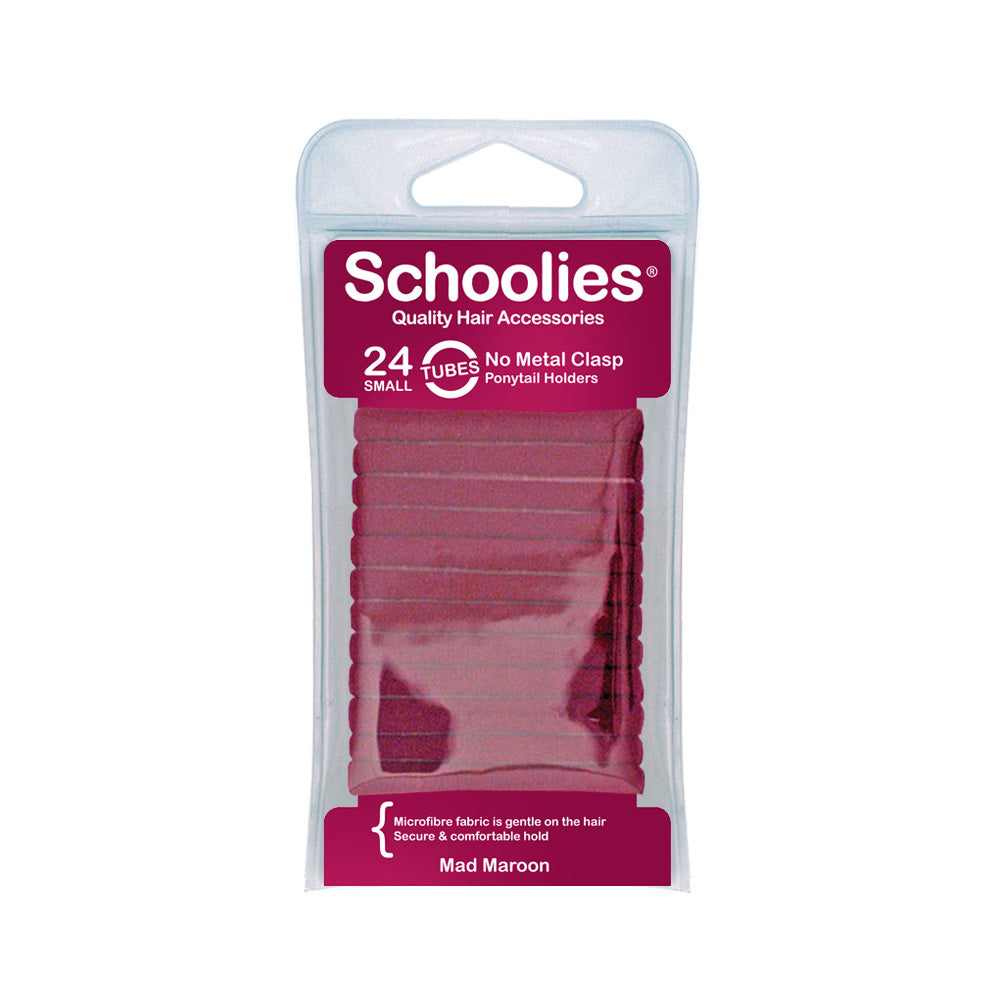 Schoolies #SC274 Tubes Small Ponytail Holders Mad Maroon 24pc