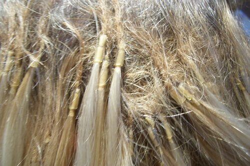 Hair showing damage after hair extensions