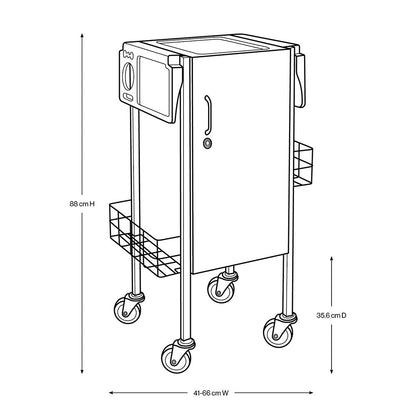 Beauty Supply Co. Deluxe Lockable Metal Trolley White