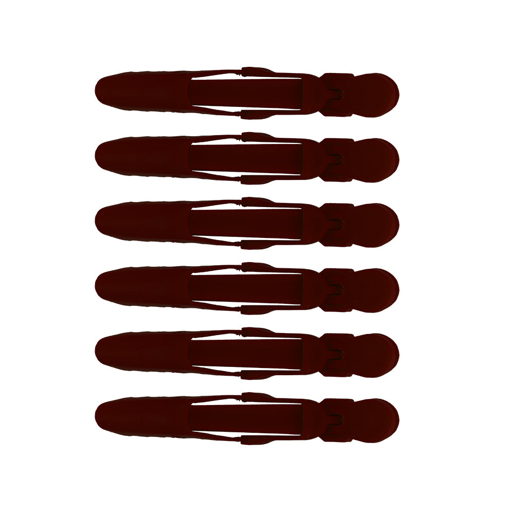 Crocodile Clips Matte Brown 6Pk