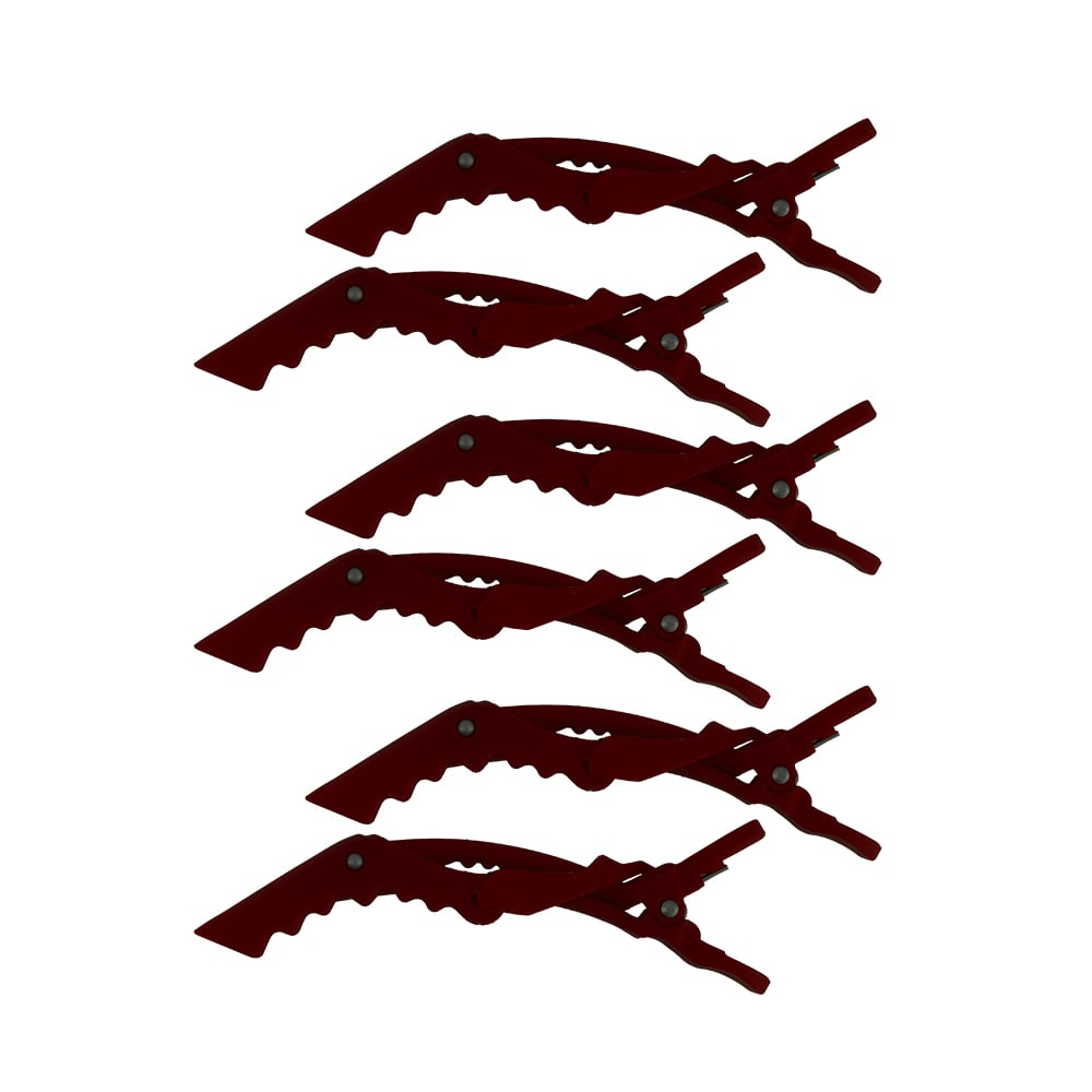 Crocodile Clips Matte Brown 6Pk