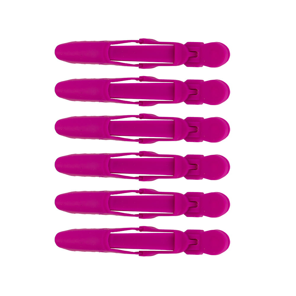 Crocodile Clips Matte Purple 6Pk