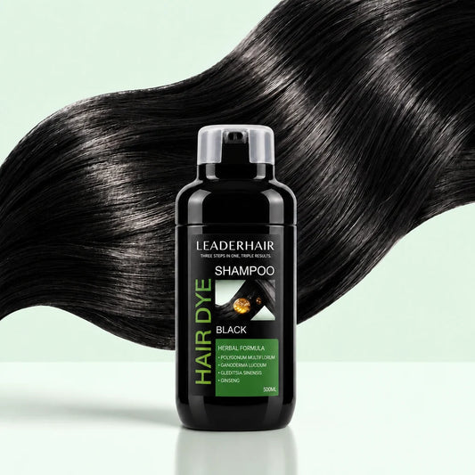 LEADERHAIR Black Instant Hair Dye Shampoo 500ml