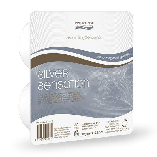 Natural Look Hot Wax Shimmering Silver Sensation 1Kg