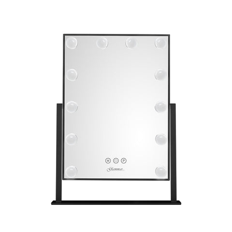 Glammar Hollywood Vanity Mirror With LED Vertical Small Black