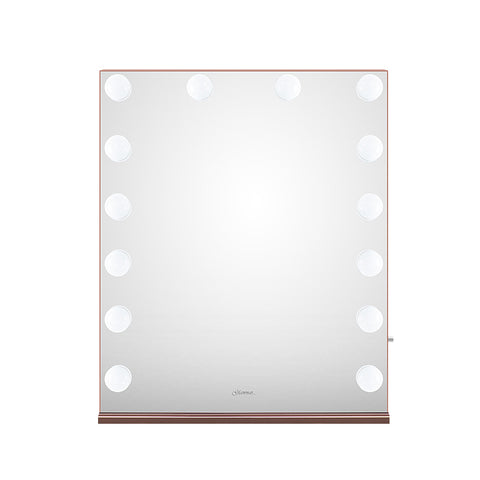 Glammar Hollywood Vanity Mirror With Bulbs Vertical Large Rose Gold
