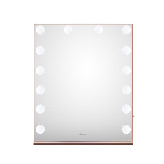 Glammar Hollywood Vanity Mirror With Bulbs Vertical Large Rose Gold