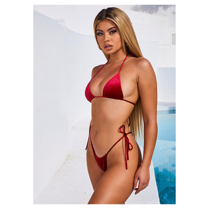 Swimwear Marilyn Bikini Top Velvet - Red S