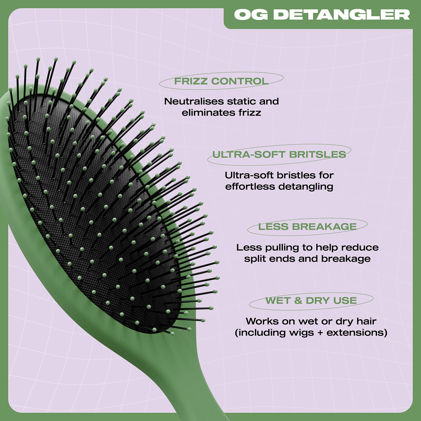 E18HTEEN OG Detangler Dark Mode Green