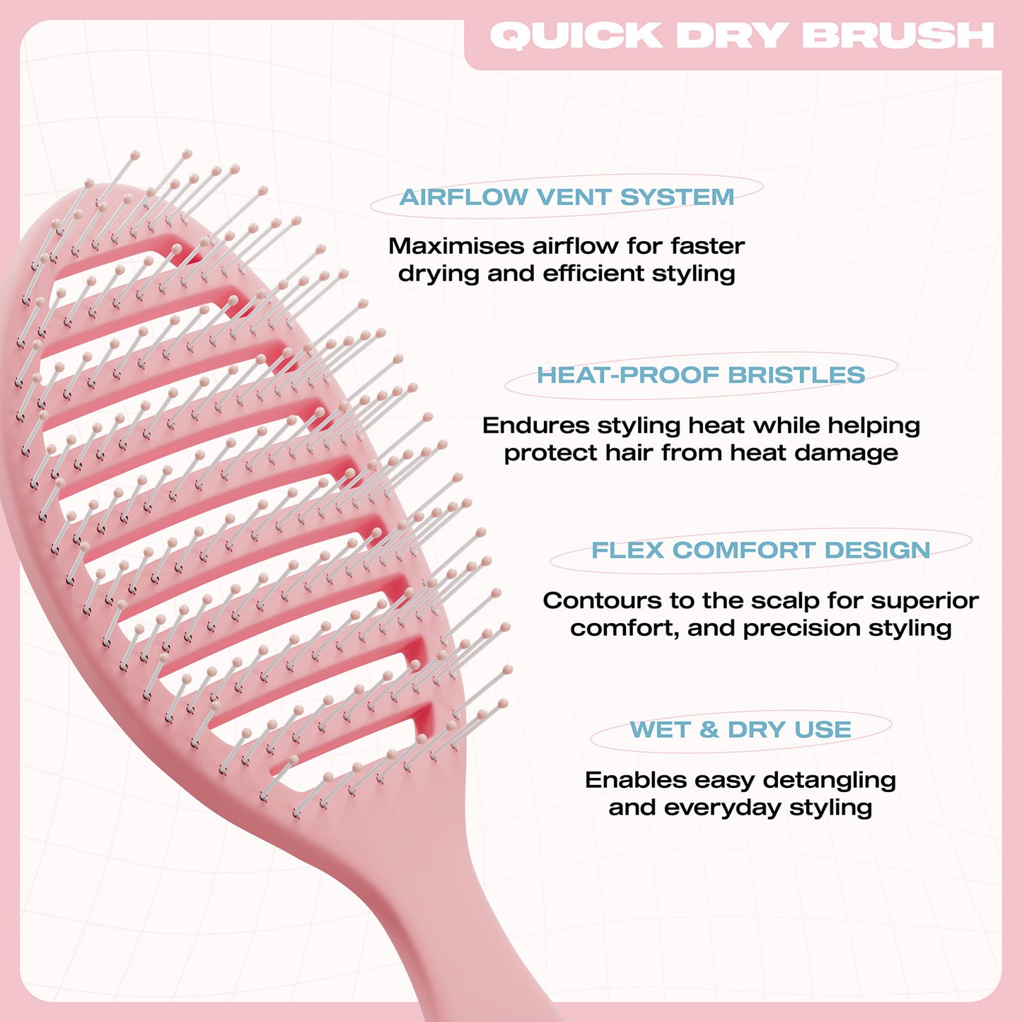 E18HTEEN Quick Dry Brush Light Mode Pink