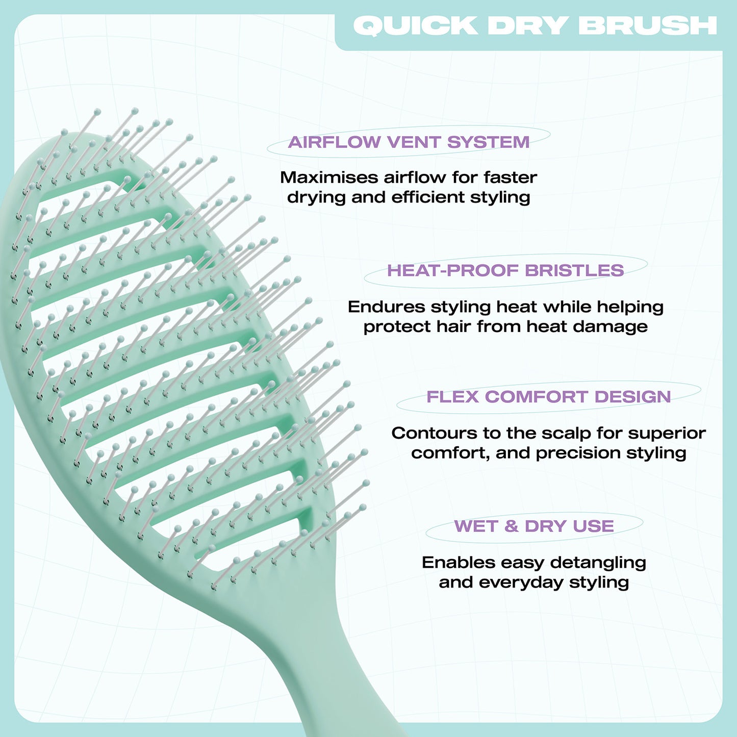 E18HTEEN Quick Dry Brush Light Mode Turquoise