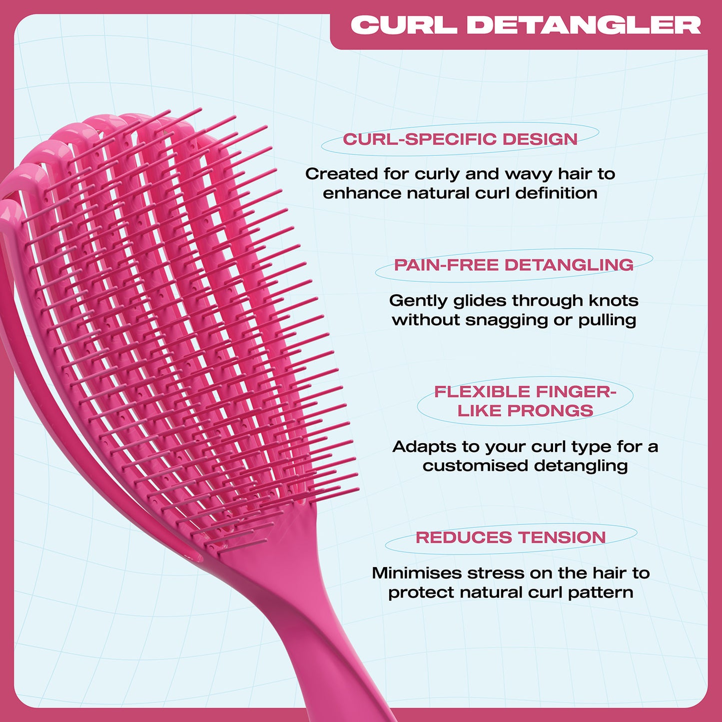 E18HTEEN Curl Detangler Dark Mode Magenta