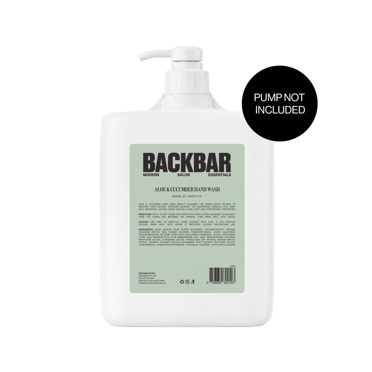 BackBar Aloe & Cucumber Hand Wash 5L