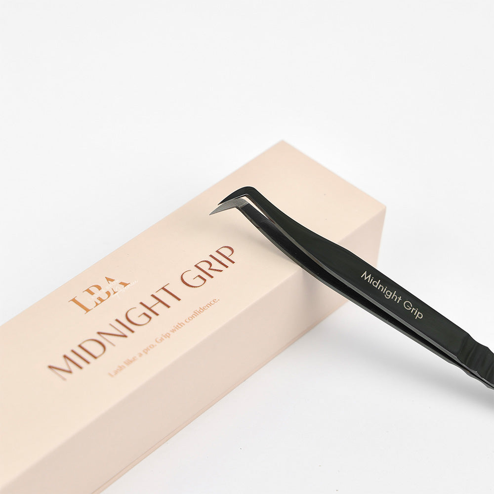 LBA Fibre Tip Lash Tweezers - Midnight Grip