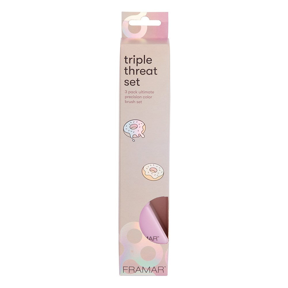 Framar Triple Threat Tint Brush Set Glazed Donut 3Pk
