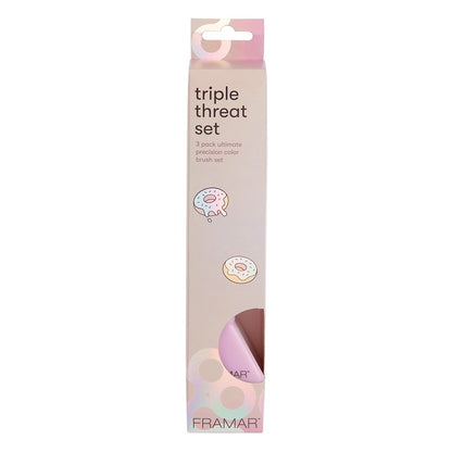 Framar Triple Threat Tint Brush Set Glazed Donut 3Pk