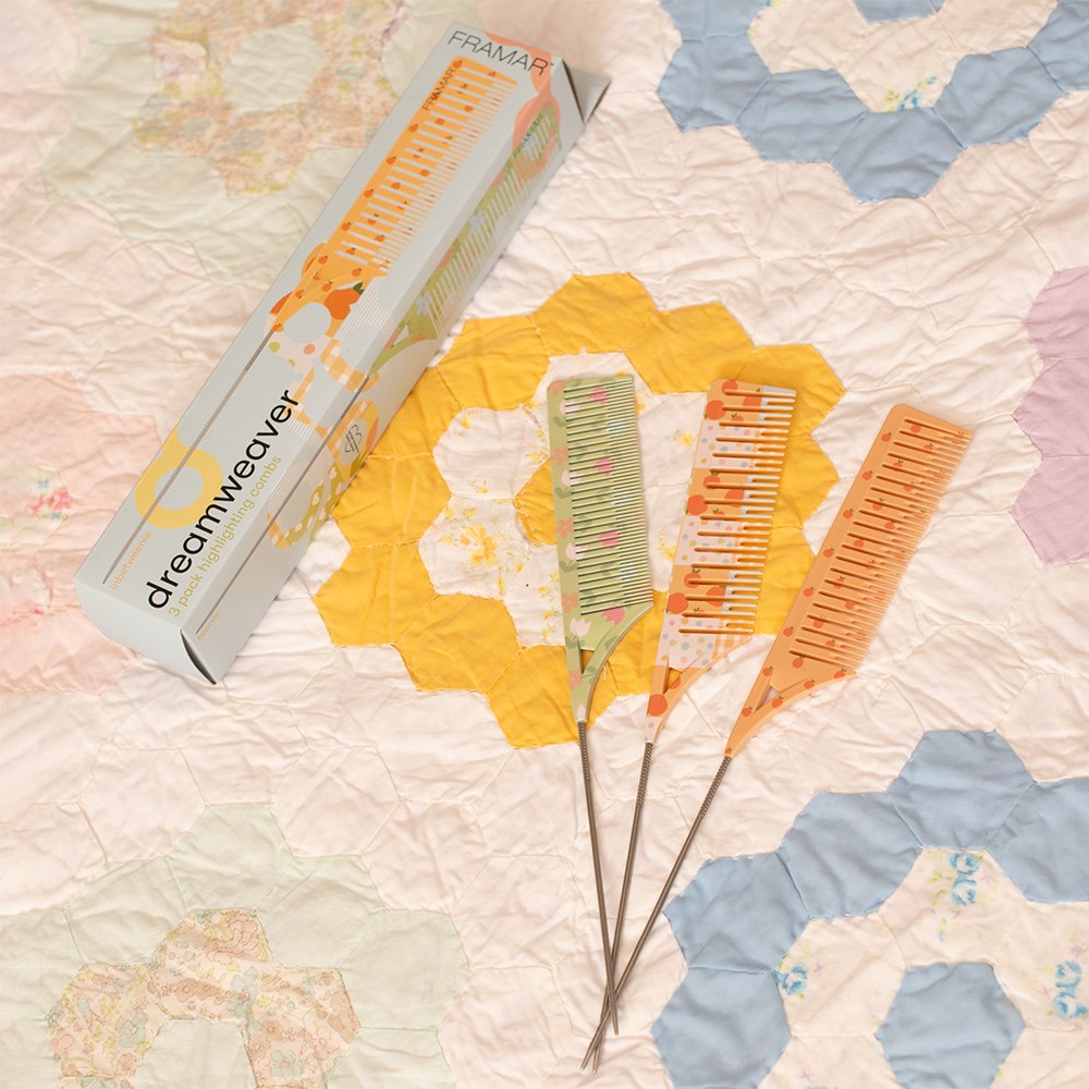 Framar Dreamweaver Quilted Highlighting Tail Combs 3pk