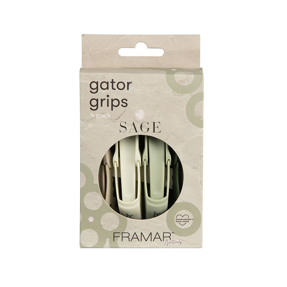 Framar Gator Grip Clips Sage 4pk