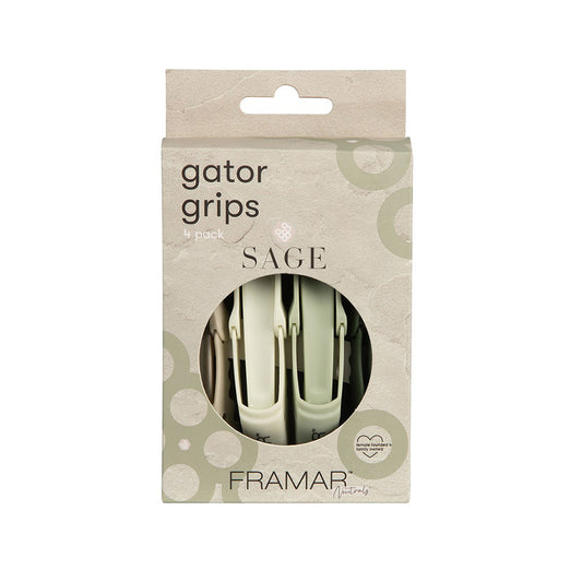 Framar Gator Grip Clips Sage 4pk