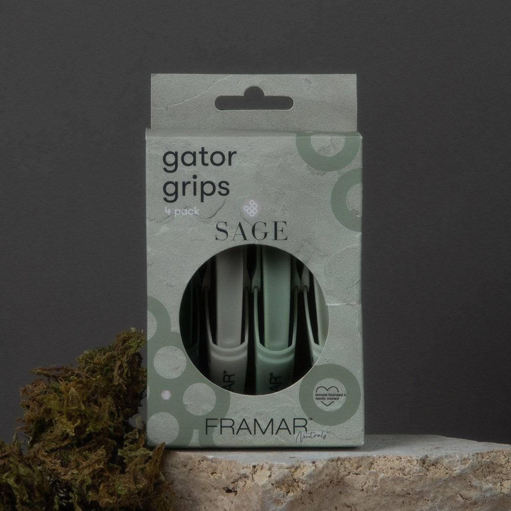 Framar Gator Grip Clips Sage 4pk