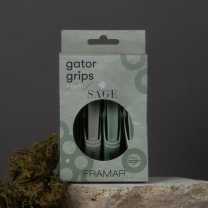 Framar Gator Grip Clips Sage 4pk
