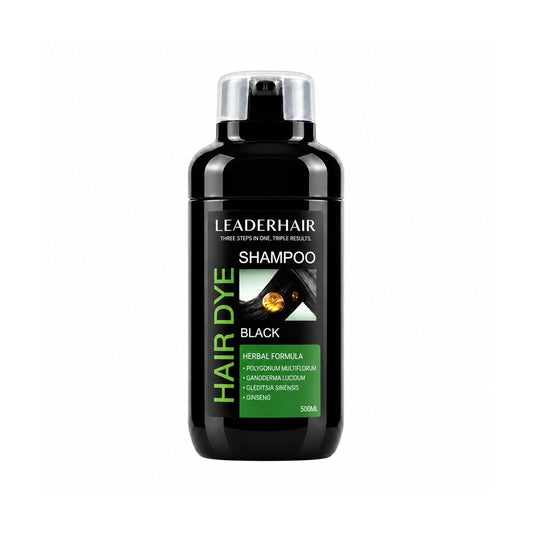 LEADERHAIR Black Instant Hair Dye Shampoo 500ml