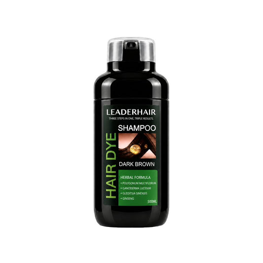 LEADERHAIR Dark Brown Instant Hair Dye Shampoo 500ml