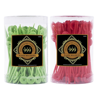 999 Premium Medium Plastic Roller Pins Green 100Pc